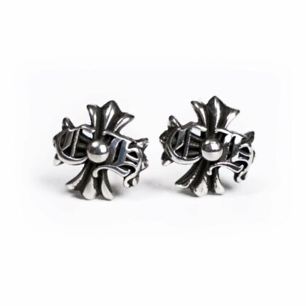 Chrome Hearts Logo Plus Stud Earrings