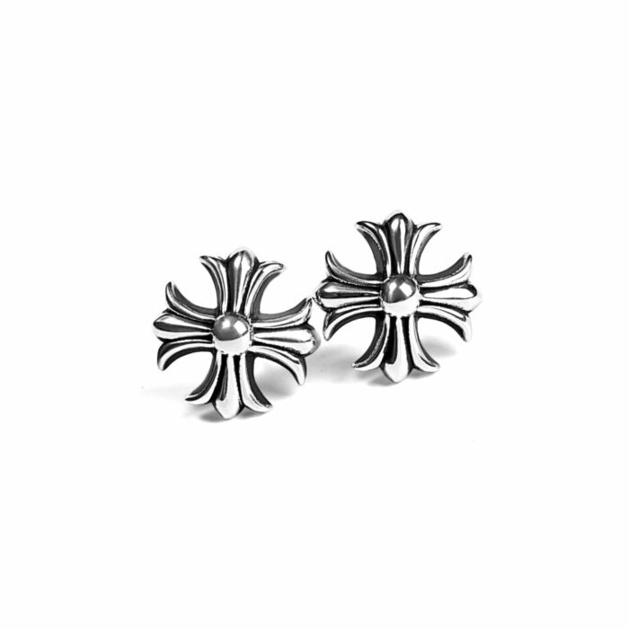 Chrome Hearts Cross Cut Out Stud Earrings