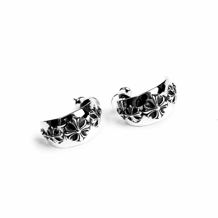 Chrome Hearts Plus Wide Hoop Earrings